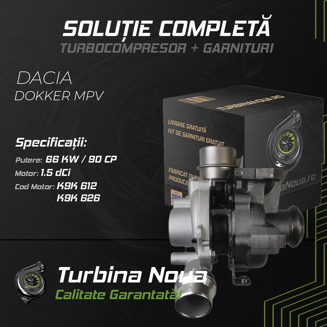 Turbina DACIA DOKKER MPV 1.5 dCi 66 KW / 90 CP Noua - Image 2