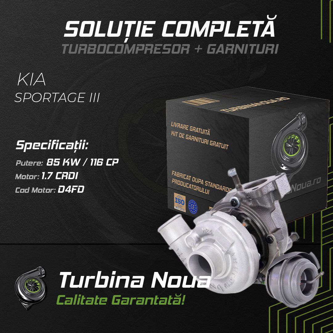 Turbina KIA SPORTAGE III 1.7 CRDi 85 KW / 116 CP Noua - Image 2