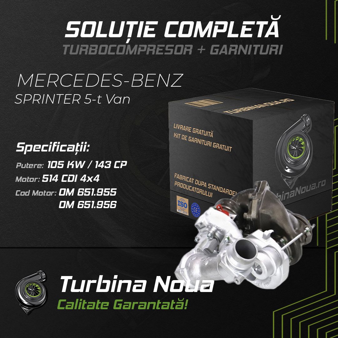 Turbina MERCEDES-BENZ SPRINTER 5-t Van 514 CDI 4x4 105 KW / 143 CP Noua - Image 2